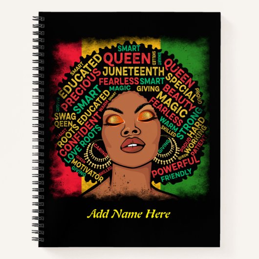Gepersonaliseerd Motivatie zwart meisje Notitieboek (Voorkant)