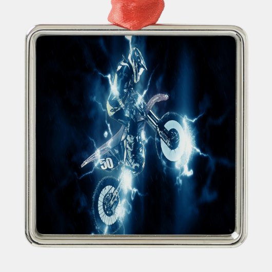 Gepersonaliseerd Motocross Metalen Ornament (Voorkant)