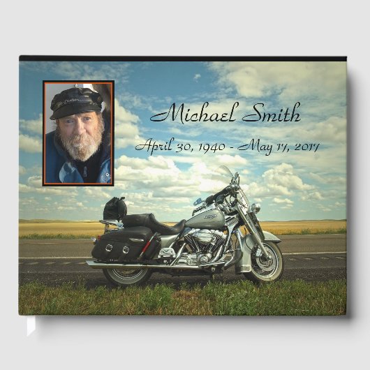 Gepersonaliseerd motorfietMemorial Gastenboek (Voorkant)
