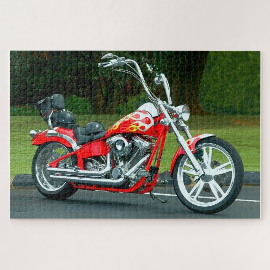 Gepersonaliseerd motorfiets legpuzzel (Horizontaal)