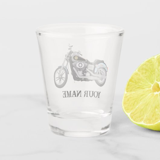 Gepersonaliseerd motorfietsverwarmingstoestel shot glas (Achterkant)