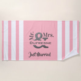 Gepersonaliseerd "Mr & Mrs." Gehuwd/Jubileum Strandlaken