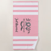 Gepersonaliseerd "Mr & Mrs." Gehuwd/Jubileum Strandlaken (Voorkant)