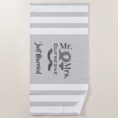Gepersonaliseerd "Mr & Mrs." Gehuwd/Jubileum Strandlaken (Voorkant)