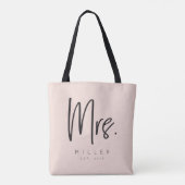 Gepersonaliseerd MRS. tas met naam en huwelijksdat (Achterkant)