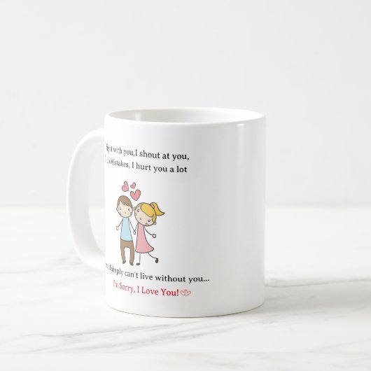 Gepersonaliseerd Mug - Het spijt me dat ik van je  Koffiemok (Voorkant links)