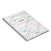 Gepersonaliseerd Multicolor Nerd Glasses Patroon Notitieboek (Rechterzijde)
