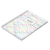 Gepersonaliseerd Multicolor Nerd Glasses Patroon Notitieboek (Linkerzijde)