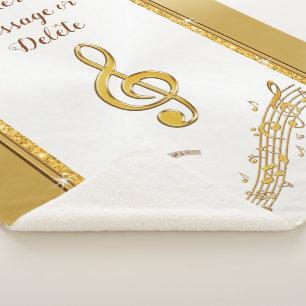 Gepersonaliseerd, Music Note Blanket, Cozy Sherpa Deken