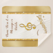 Gepersonaliseerd, Music Note Blanket, Cozy Sherpa Deken (Voorkant (horizontaal))