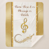 Gepersonaliseerd, Music Note Blanket, Cozy Sherpa Sherpa Deken (Voorkant)