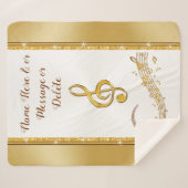 Gepersonaliseerd, Music Note Blanket, Cozy Sherpa Sherpa Deken (Voorkant (horizontaal))