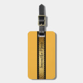 Gepersonaliseerd Mustard Yellow met zwart en goud Bagagelabel (Voorkant verticaal)