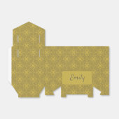 Gepersonaliseerd Mustard Yellow Pattern Bedankdoosjes (Uitgevouwen)