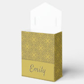 Gepersonaliseerd Mustard Yellow Pattern Bedankdoosjes (Geopend)