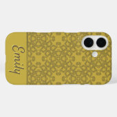 Gepersonaliseerd Mustard Yellow Pattern Case-Mate iPhone Case (Achterkant (horizontaal))