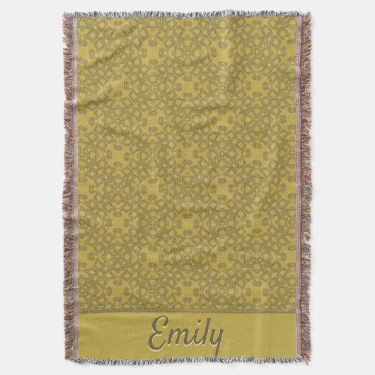 Gepersonaliseerd Mustard Yellow Pattern Deken (Voorkant Verticaal)