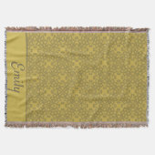 Gepersonaliseerd Mustard Yellow Pattern Deken (Voorkant)