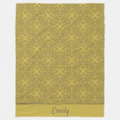 Gepersonaliseerd Mustard Yellow Pattern Fleece Deken (Voorkant)