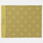 Gepersonaliseerd Mustard Yellow Pattern Fleece Deken (Voorkant (Horizontaal))
