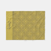 Gepersonaliseerd Mustard Yellow Pattern Fleece Deken (Voorkant (Horizontaal))