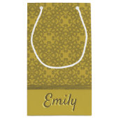 Gepersonaliseerd Mustard Yellow Pattern Klein Cadeauzakje (Achterkant)