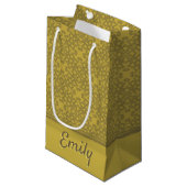 Gepersonaliseerd Mustard Yellow Pattern Klein Cadeauzakje (Voorkant Gekanteld)