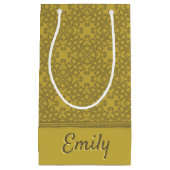 Gepersonaliseerd Mustard Yellow Pattern Klein Cadeauzakje (Voorkant)