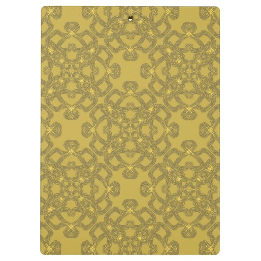 Gepersonaliseerd Mustard Yellow Pattern Klembord (Achterkant)