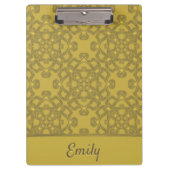 Gepersonaliseerd Mustard Yellow Pattern Klembord (Voorkant)