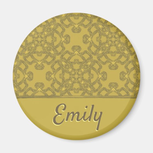 Gepersonaliseerd Mustard Yellow Pattern Magneet (Voorkant)