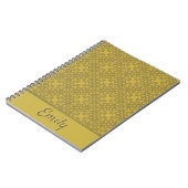 Gepersonaliseerd Mustard Yellow Pattern Notitieboek (Linkerzijde)