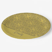 Gepersonaliseerd Mustard Yellow Pattern Papieren Bordje (Gekanteld)