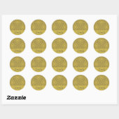 Gepersonaliseerd Mustard Yellow Pattern Ronde Sticker (Vel)