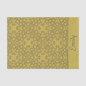 Gepersonaliseerd Mustard Yellow Pattern Tissuepapier (Voorkant)