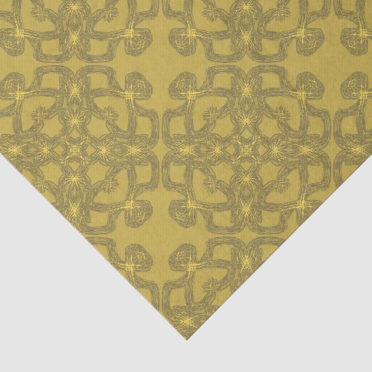 Gepersonaliseerd Mustard Yellow Pattern Tissuepapier (Detail)
