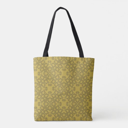 Gepersonaliseerd Mustard Yellow Pattern Tote Bag (Achterkant)