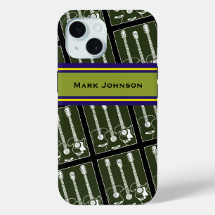 gepersonaliseerd muziekgitarpatroon iPhone 15 case