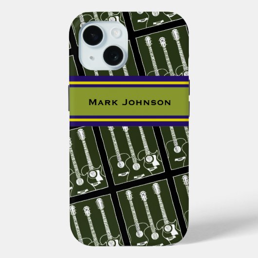 gepersonaliseerd muziekgitarpatroon Case-Mate iPhone case (Achterkant)