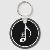 Gepersonaliseerd muzieknoot sleutelhanger (Voorkant)