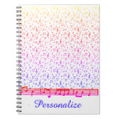 Gepersonaliseerd muziekthema regenboog notitieboek (Voorkant)