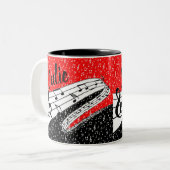 Gepersonaliseerd muziekthema tweekleurige koffiemok (Voorkant links)