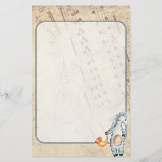 Gepersonaliseerd  muziekwerk briefpapier (Achterkant)