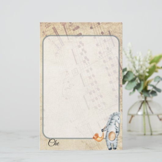 Gepersonaliseerd  muziekwerk briefpapier (Staand voorkant)