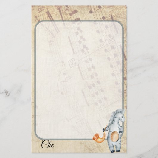 Gepersonaliseerd  muziekwerk briefpapier (Voorkant)