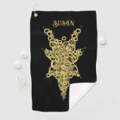 Gepersonaliseerd mystiek goud golfhanddoek (Insitu)