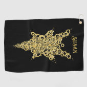Gepersonaliseerd mystiek goud golfhanddoek (Horizontaal)
