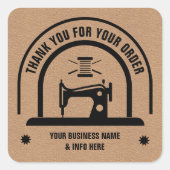 Gepersonaliseerd NAAIEN Craft Paper Vierkante Sticker (Voorkant)