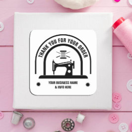 Gepersonaliseerd NAAIEN Zwart-wit Vierkante Sticker