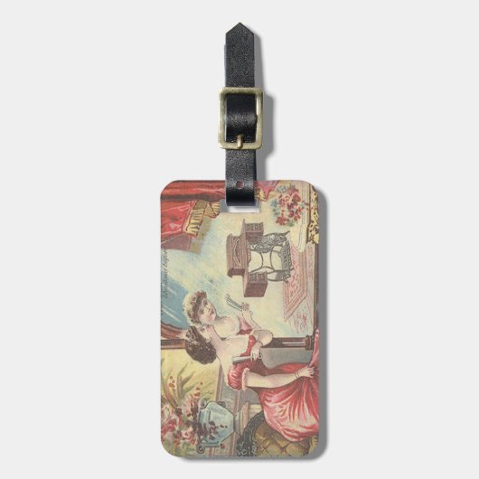 Gepersonaliseerd, , naaigarend bagagelabel (Voorkant verticaal)